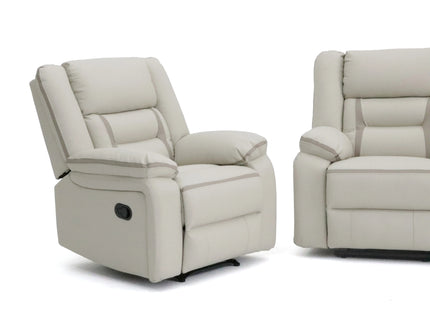 Recliner Sofa Bed in Beige Leather
