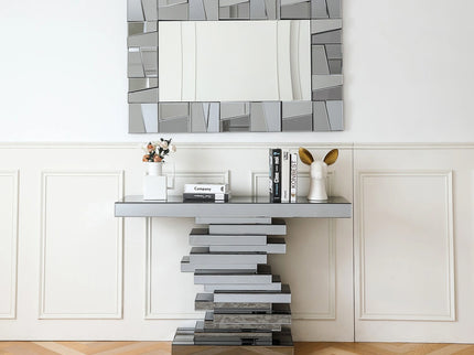 Twilight Silver Mirror with Console Table