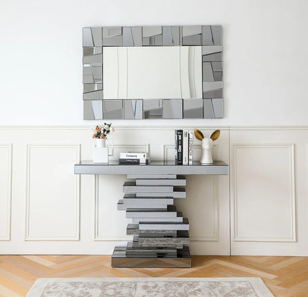 Twilight Silver Mirror with Console Table