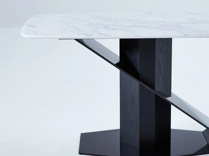 Nature Marble Dining Table with Four Chairs