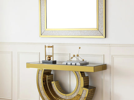 Gold Spiral Mirror with Console Table