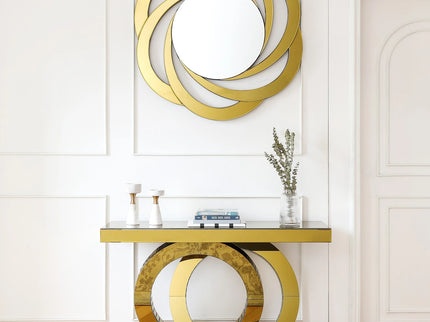 Gold Mirror with Console Table