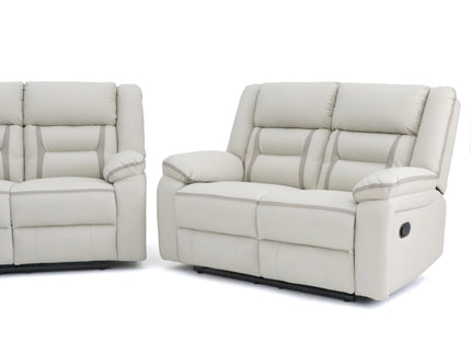 Recliner Sofa Bed in Beige Leather
