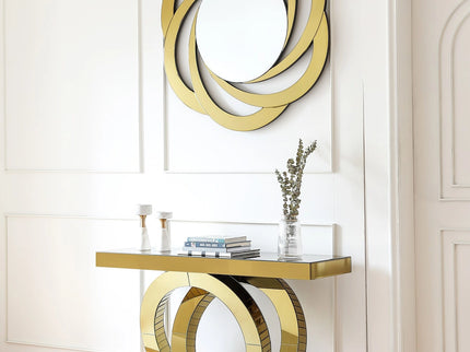 Gold Mirror with Console Table