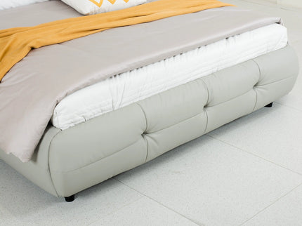 Dark Grey Leather Double Bed