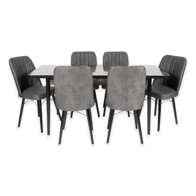 Cosmos Extendable Dining Table With Six Chairs