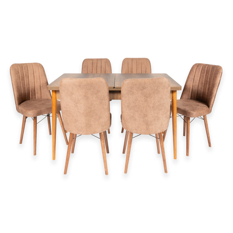 Barok Extendable Dining Table With Six Chairs