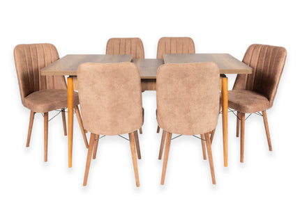 Barok Extendable Dining Table With Six Chairs
