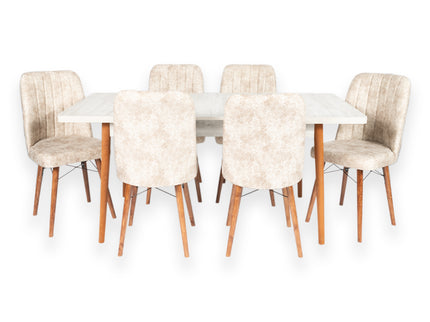Kristal Extendable Dining Table With Six Chairs
