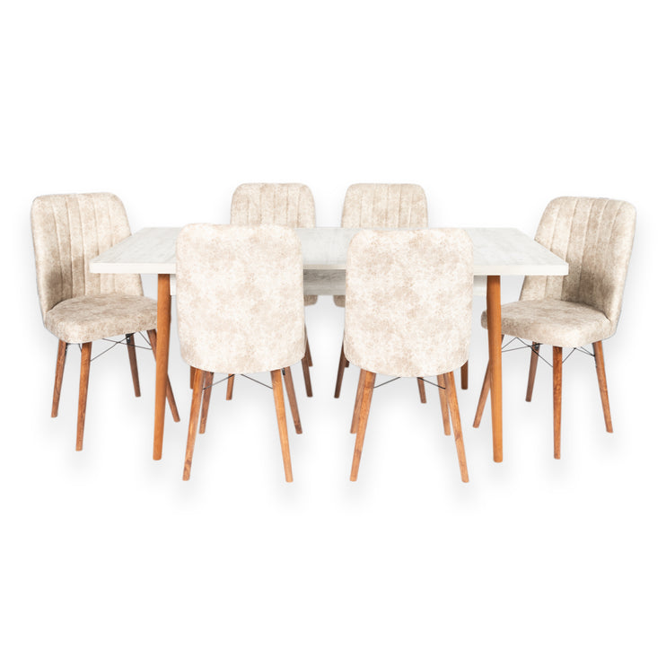 Kristal Extendable Dining Table With Six Chairs