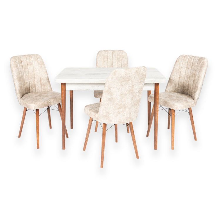 Mini Extendable Kristal Dining Table With Four Chairs