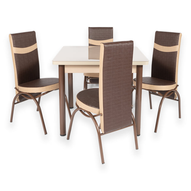 Cappuccino Square Dining Table with 4 Chairs