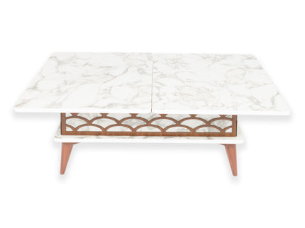 Magic Coffee Table Brown with Marble Effect