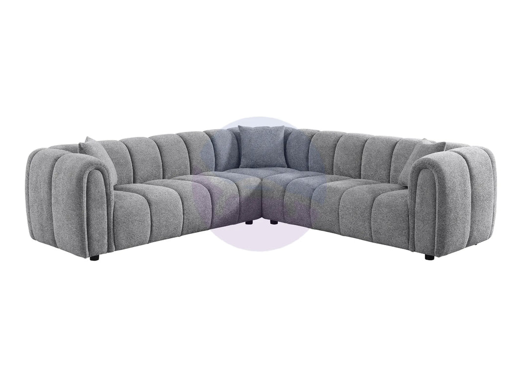 Cloud Grey Bouclé L-Shaped Corner Sofa