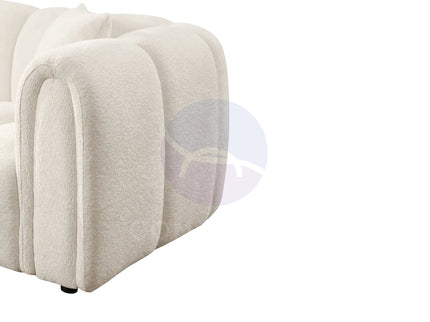 Cloud Beige Bubble-Tufted Curved Sofa