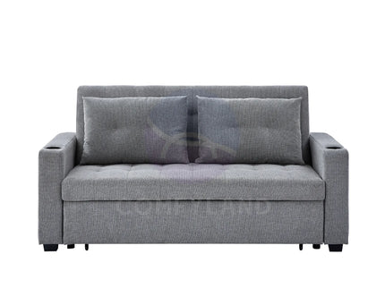 Grey Convertible Pull-Out Sofa Bed