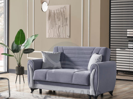Seren Grey Velvet Sofa Bed
