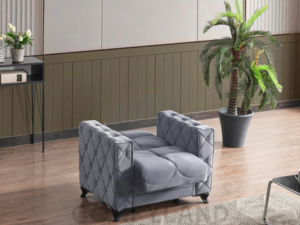 Dezza Sofa Bed in Grey Velvet