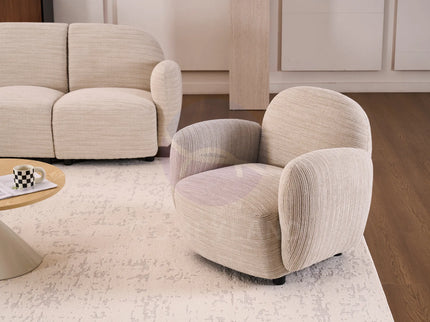 Beans Beige Textured Chenille Sofa