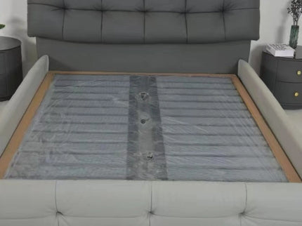 Dark Grey Leather Double Bed