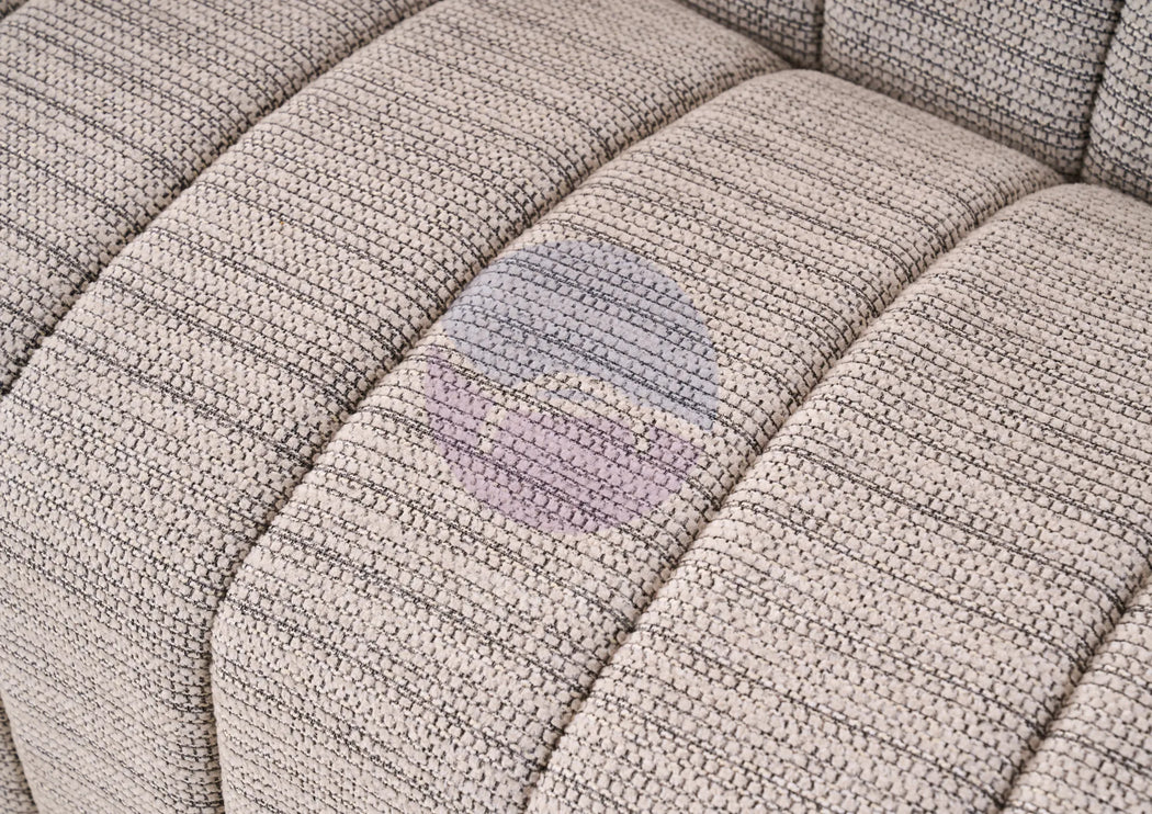 Serum Grey Textured Bouclé Curved Sofa