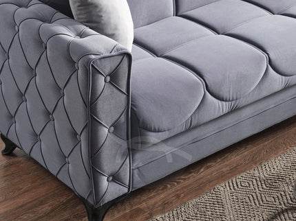 Dezza Sofa Bed in Grey Velvet