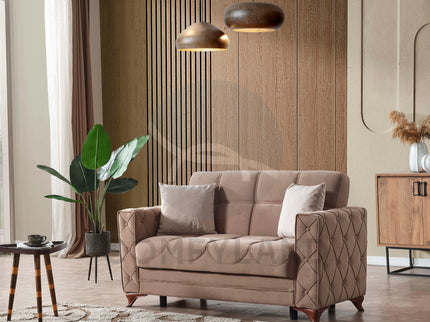 Dezza Sofa Bed in Beige Velvet