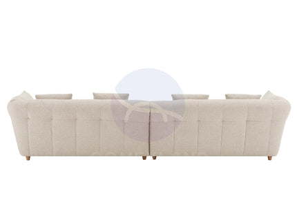 Vienna Beige Channelled Curved Sofa