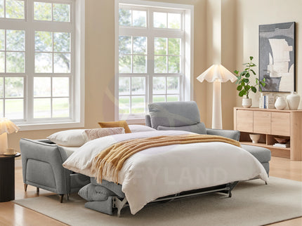 Cara Grey  Sectional Sofa with Sleeper and Storage