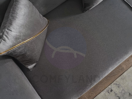 PARMA Sofa Bed in Grey Velvet with Gold Detailing