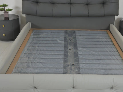 Dark Grey Leather Double Bed