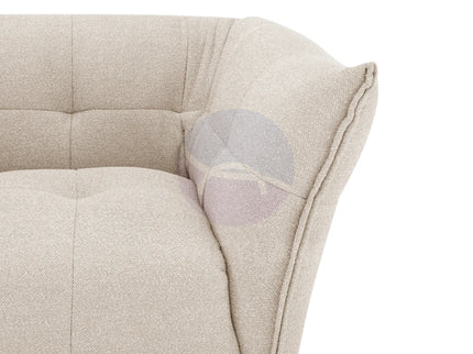 Vienna Beige Channelled Curved Sofa