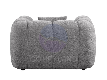 Cloud Grey Bubble-Tufted Curved Sofa