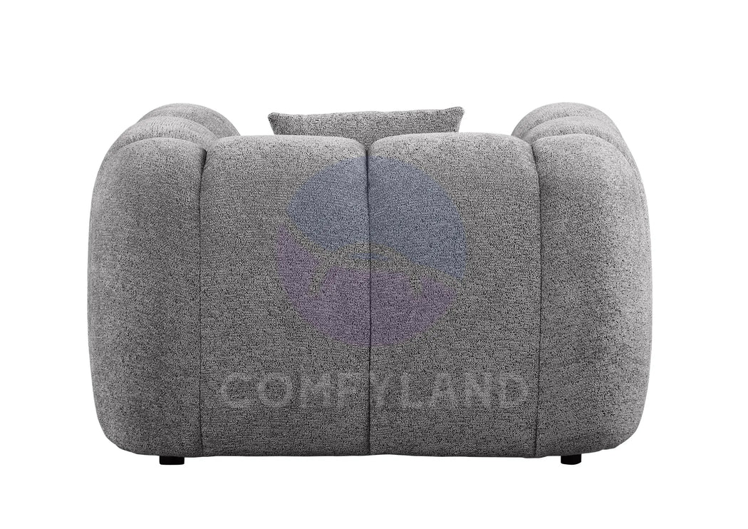 Cloud Grey Bubble-Tufted Curved Sofa
