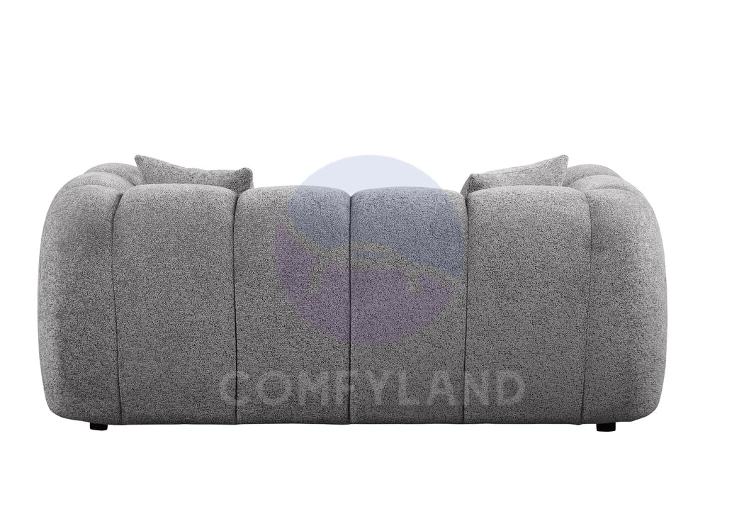 Cloud Grey Bubble-Tufted Curved Sofa