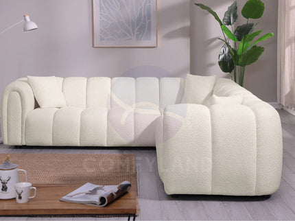 Cloud Beige Bouclé L-Shaped Corner Sofa