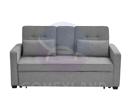 HOMCOM Grey 2 Seater Pull out Sofa Bed