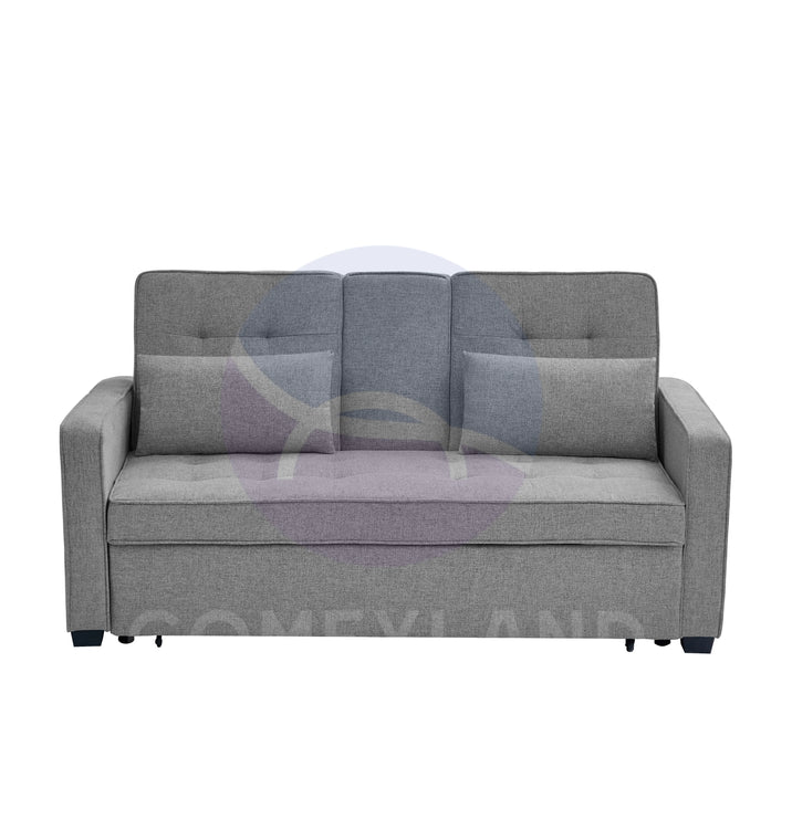 HOMCOM Grey 2 Seater Pull out Sofa Bed