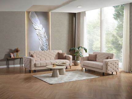 Melisa Cream Sofa Bed