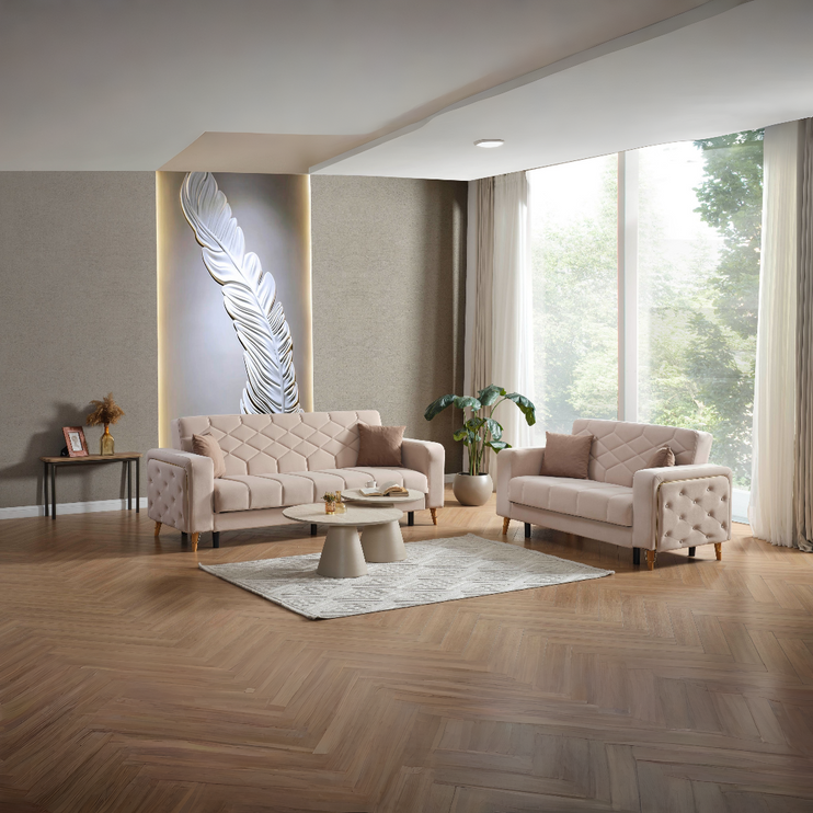 Melisa Cream Sofa Bed