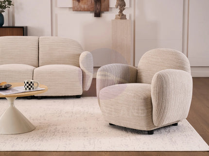 Beans Beige Textured Chenille Sofa