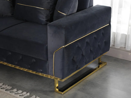 PARMA Black Velvet with Gold Detailing