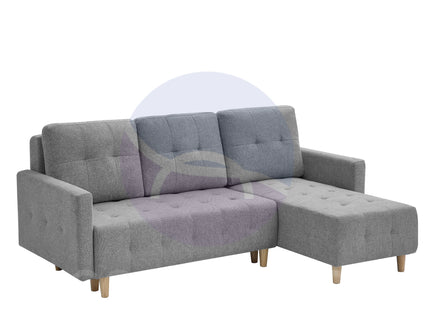 Pisa Grey Corner Sofa Bed with Reversible Chaise
