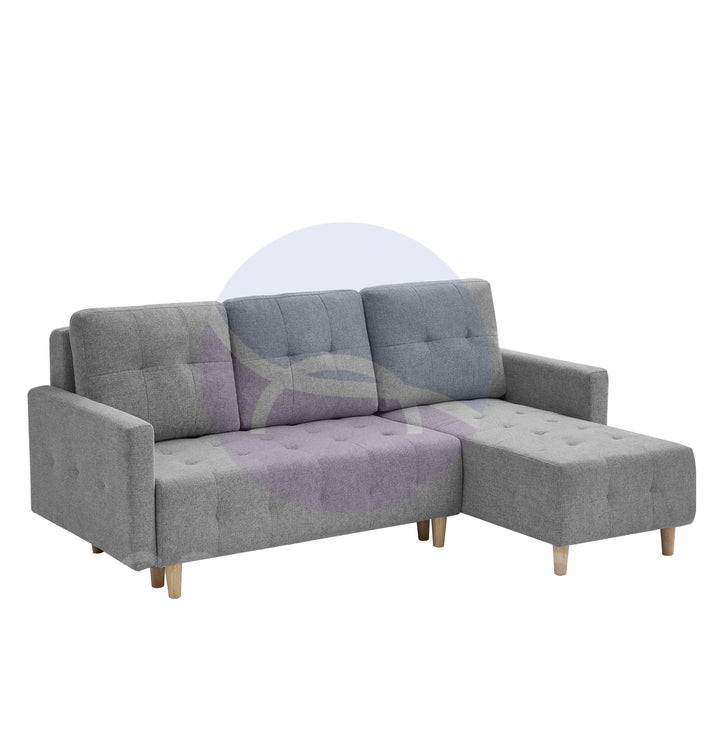 Pisa Grey Corner Sofa Bed with Reversible Chaise