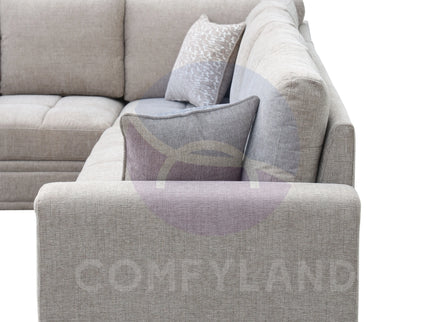 Everest Beige L-Shaped 2-Piece Sectional Sofa