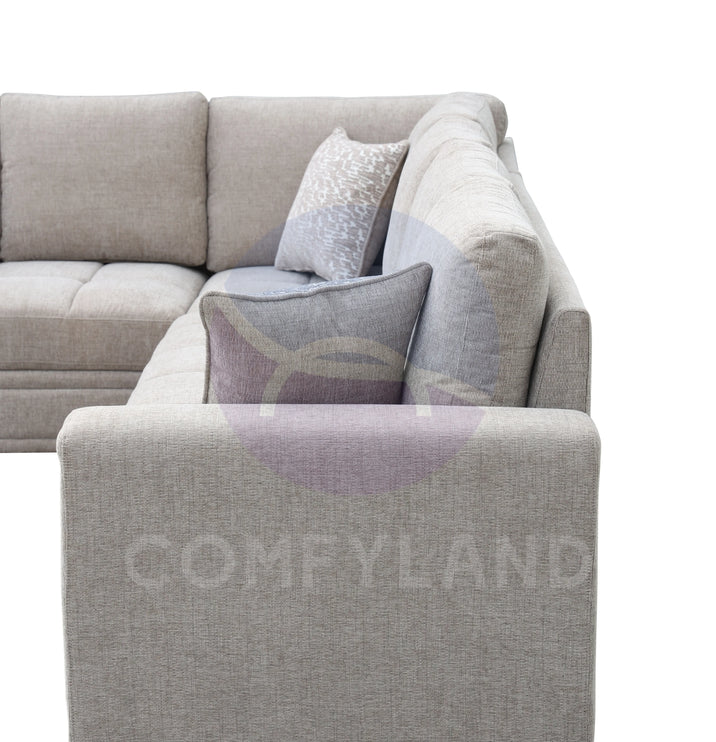 Everest Beige L-Shaped 2-Piece Sectional Sofa