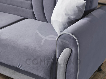 Seren Grey Velvet Sofa Bed