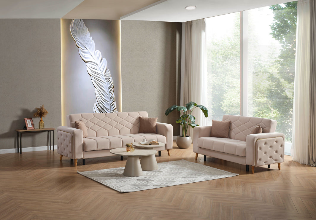 Melisa Cream Sofa Bed