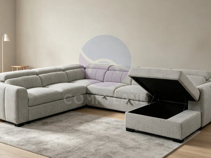 Windsor U-Shape Grey Corner Sofa