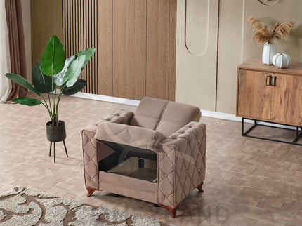 Dezza Sofa Bed in Beige Velvet
